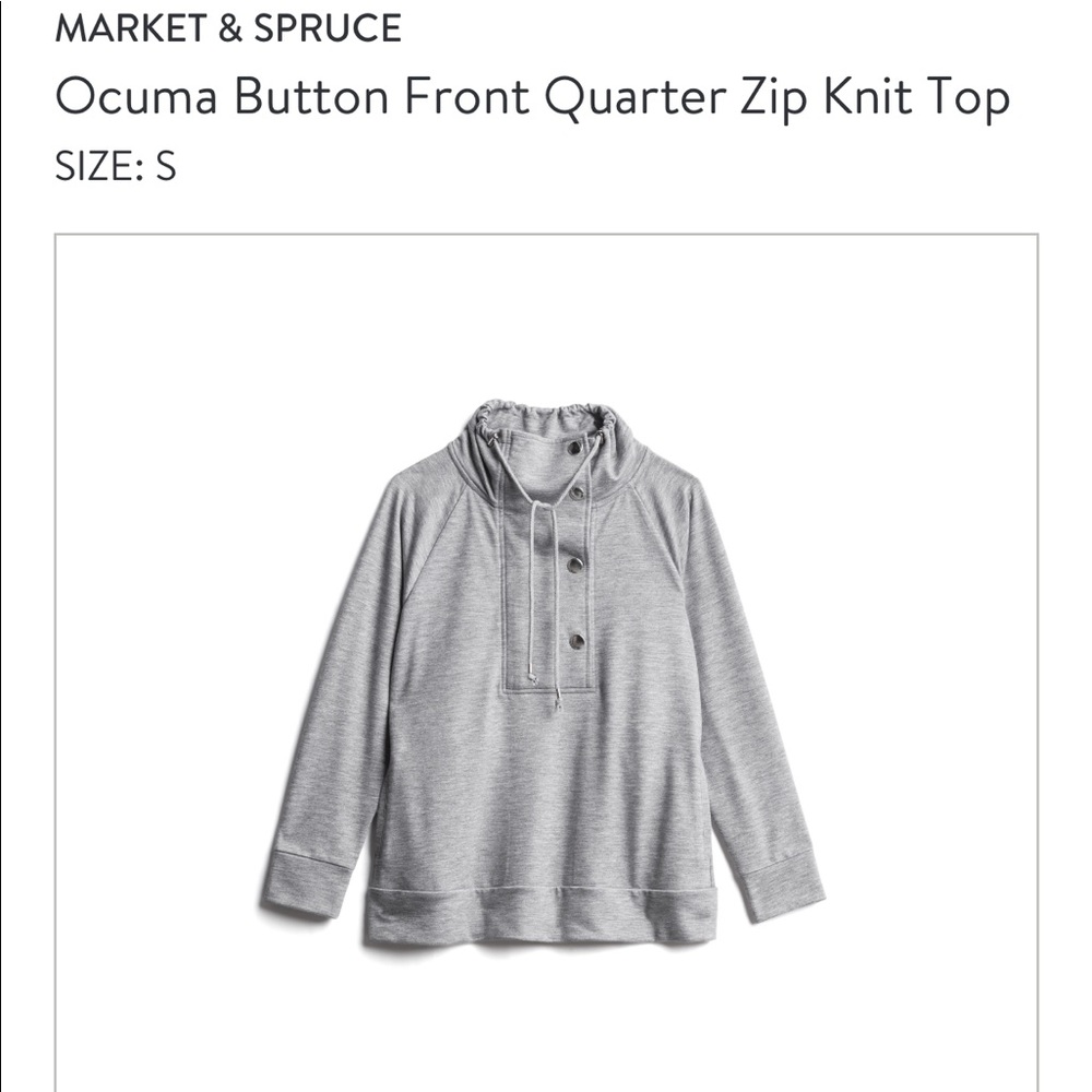 Market & Spruce Ocuma Button Front Qtr ZIP Knit